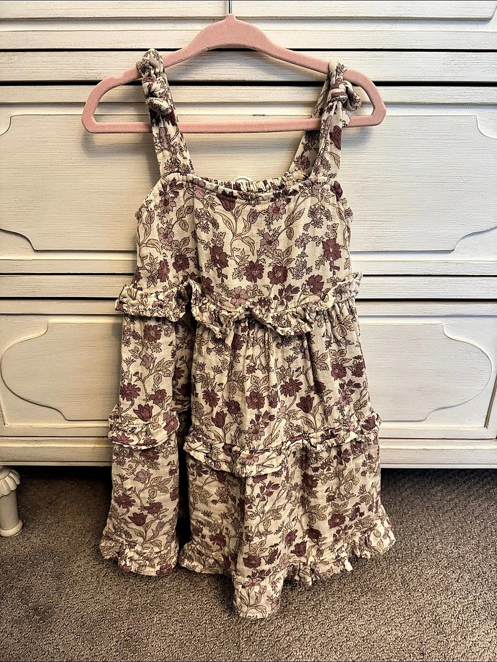 Rylee + Cru Purple & Cream Floral Sundress Size 4-5Y
